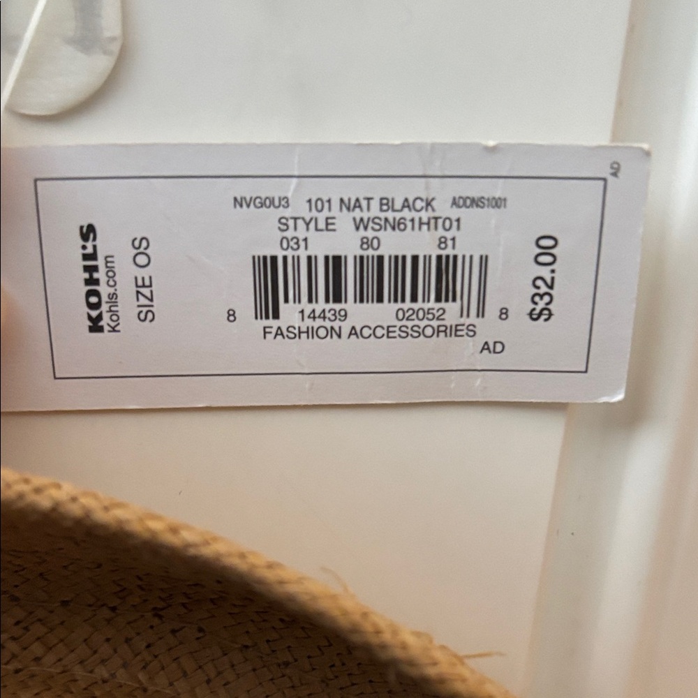 NWT Sonoma Black and Tan Patterned Hat - Picture 2 of 4